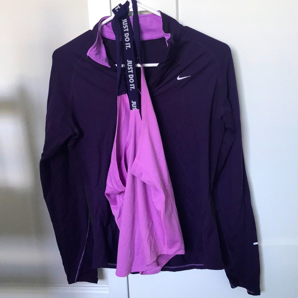 Purple Nike 1/4 Zip with matching Tank